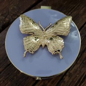 Gold Butterfly Lavender Jewelry Box